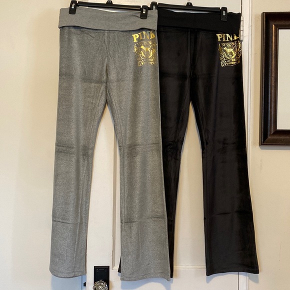PINK Victoria's Secret Pants - 2 pairs of Victoria’s Secret pink vintage Y2k velour pants - size small